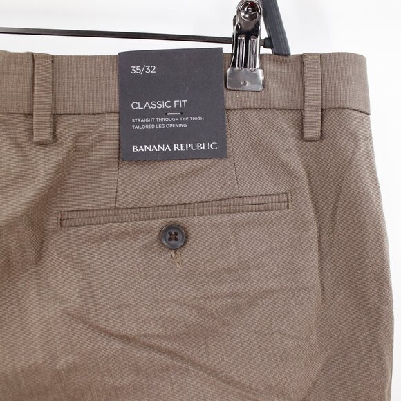 NWT Banana Republic Mens Pant, Classic Fit, Straight Leg, Flat Front, 35"x32" - Picture 3 of 14